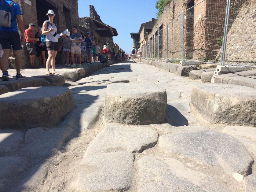 Straße, Zebrastreifen, Pompeji